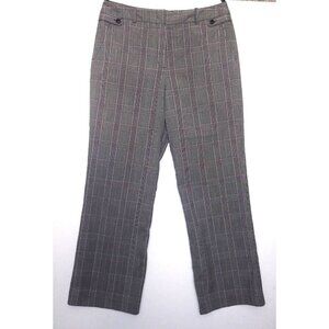 Lifestyle Attitude Dress Pants 12 Gray PLAID Classic wide leg flat front STRETCH
